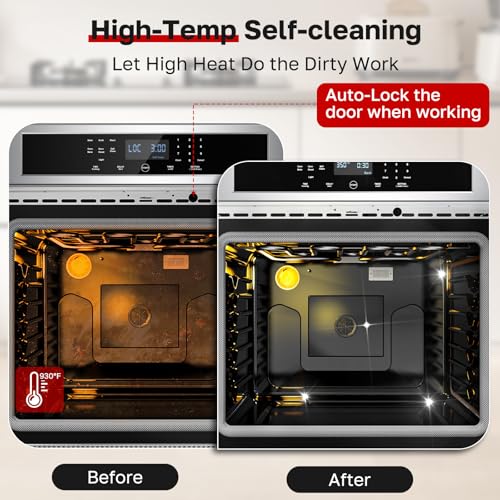Image of 30 inch Electric Wall Oven with Self-cleaning, CSA Certified, ThermoMate 4.8 Cu.Ft Bilt-in Wall Oven with 8 Functions, 3800W Convection Wall Ovens, Touch Control, Safety Lock, Stainless Steel