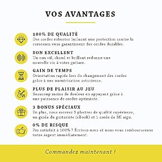 BELFORT® Cordes ☆ VAINQUEUR DE TEST 2019* ☆ Pour guitare folk & guitare acoustique ☆ BONUS : Ebook gratuit + 3 plectres… - Les Beatles, Paul McCartney, John Lennon, RIngo Starr, George Harrison BELFORT® Cordes ☆ VAINQUEUR DE TEST 2019* ☆ Pour guitare folk & guitare acoustique ☆ BONUS : Ebook gratuit + 3 plectres… – Image 6