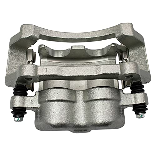Image of TRQ Rear Performance Brake Pad, Caliper, & Rotor Kit Ceramic Vented Premium G-Coated Compatible with 2006-2008 Dodge Ram 1500 2003-2008 Ram 2500, 3500