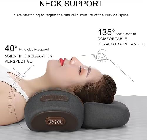 Miniatura 7 de Almohada cervical con almohada de masaje térmico para aliviar el dolor de cuello y hombros, modos ergonómicos de múltiples vibraciones, almohada de