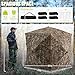 HUNTSEN 360 Degree See Through Hunting Blind with Double Open Door - Lightweight Soft Material Portable Pop Up Ground Blind - 2-3 Person Concealed Camouflage Tent with Carrying Bag for Deer & Turkey