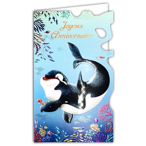 Cartes D'anniversaire En Forme De Requin Sous-marin Avec Enveloppes. Cette Carte De Vœux Vierge Utilise Un Emballage En Papier Perlé. Pour Toutes Les Occasions, Cartes D'anniversaire, Cartes De