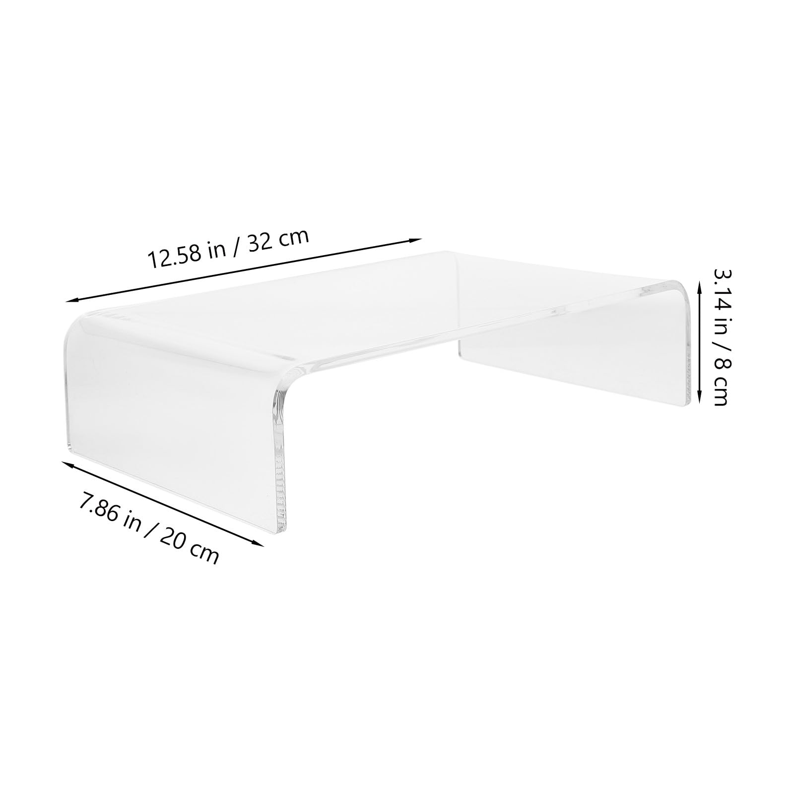 KICHOUSE Support Transparent en Acrylique Rehausseur Ergonomique pour Écran D'ordinateur pour Améliorer la Posture et Organiser le Bureau Rangement Clavier