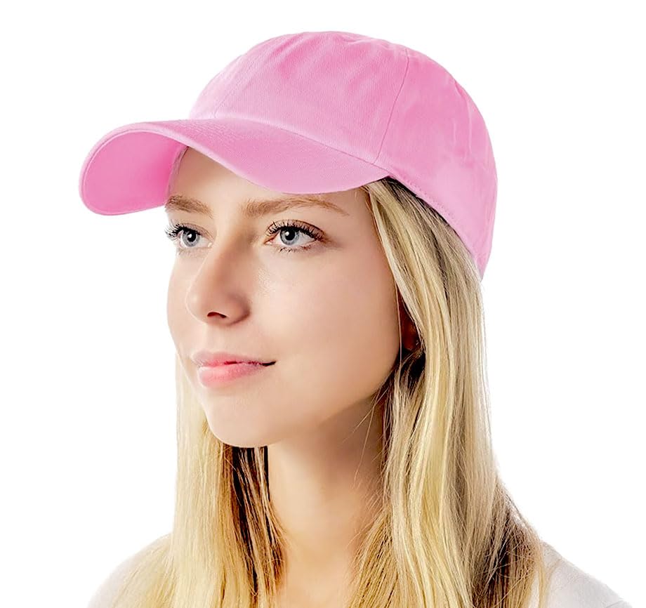 Image of Cotton Baseball Cap Dad Hat - Washed Low Profile Adjustable Hat for Men Women Casual Outdoor Running Golf