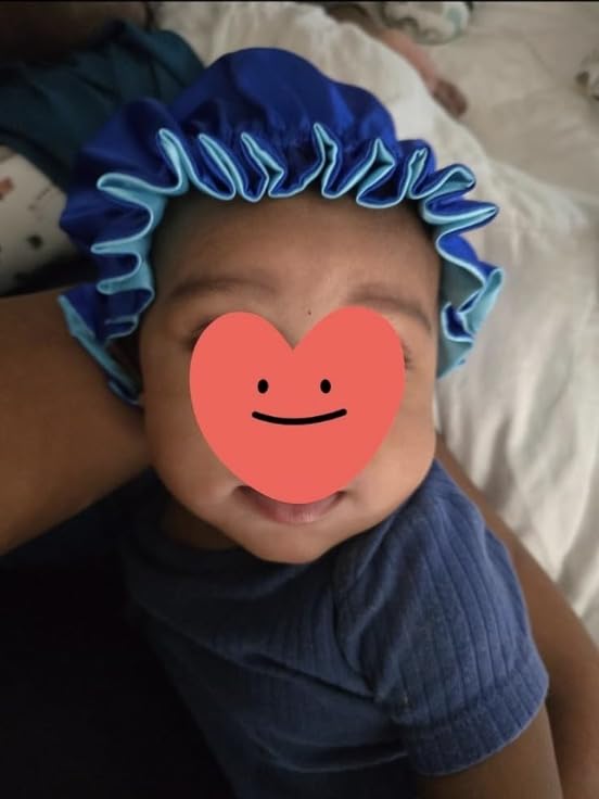 Image of AKISS Baby Infant Newborn Toddler Satin Silk Hair Bonnet for Baby Girl Boy Sleeping Kids Cap Hat