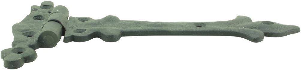 Renovators Supply Manufacturing Black Wrought Iron Strap Hinge 7 in Southern Charm Style Spear Tip Flush Mount Heavy Duty Strap Gate and Door Hinges with Hardware Pack of 6