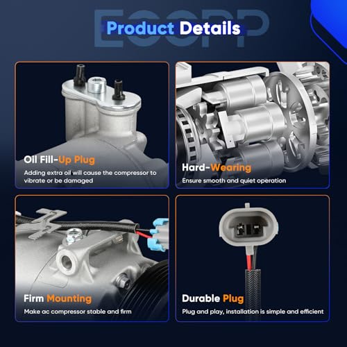 Image of ECCPP AC Compressor 2011 Fit for Chevrolet Cruze 1.4L | AC Compressor with Clutch Rapid Cooling
