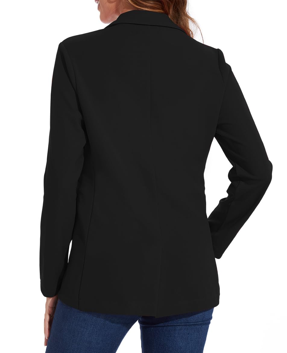 Blazer para mujer, chaqueta de un botón, chaqueta con muescas, casual, elegante, clásico, formal, manga larga, traje de trabajo con solapa