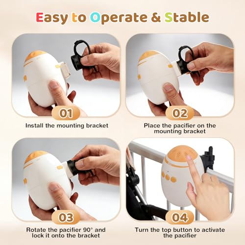 Miniatura 7 de Eirolace Baby Rocker Recargable Con Temporizador De 45 Minutos, Ayuda Para Dormir Para Bebés Intensidades De Balancín Ajustables, Se Adapta A Todos Los Cochecitos Y Cochecitos