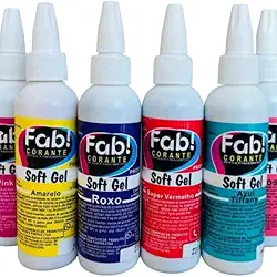 Kit Com 7 Unidades Corante Alimentício Fab Soft Gel 60gramas