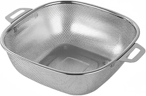 FenLinJun パンチング ざる 304ステンレスアスファルトバスケット 洗い野菜鉢 漏れ鉢 家庭用台所米洗い鉢 水切りボール 洗い米ふるい 洗い野菜かご 水果物かご 環付き鉢 ィルター 洗いやすく 耐久性に 大容量 単環キッチン用品 (36cm)