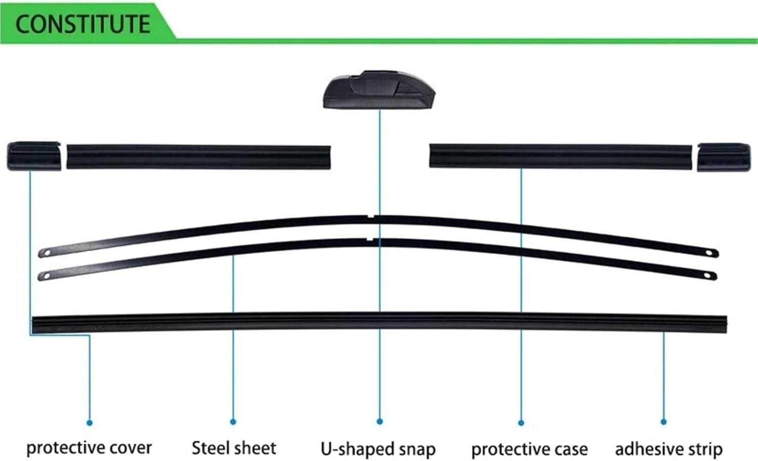 Car Windshield Wipers For Nissan For Micra For K11 2000-2002 Car Wiper U-Type Soft Rubber Boneless Hd Quiet Durable Automotive 20"+18" Wipers Set