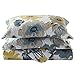 Royal Hotel Bedding Leahanna Oversized Coverlet Set, Luxury Printed Design Quilt, Bedspread - Filled Quilts - Fits Pillow top Mattresses - 3PC Set - Queen Size