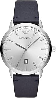 Emporio Armani Orologio A Tre Lancette, Orologio in Acciaio Inossidabile, Dimensione Cassa 43 mm, da Uomo, Bianco