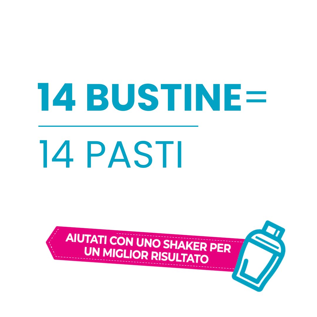 NITRONAT Shape - Pasto Sostitutivo Dimagrante 14 Bustine – Ricco di Proteine, 25 Vitamine e Minerali – 247 kcal per Porzione, Senza Glutine per il Controllo del Peso