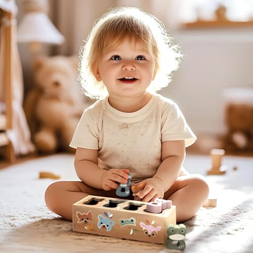 Image of SPEEDY MONKEY Wooden Animal Shape Box for Toddlers 12m+ Shape Sorter Toy | wooden animal shapes, shape sorter toys for toddlers, color recognition, cognitive play, fine motor skill, preschool learning