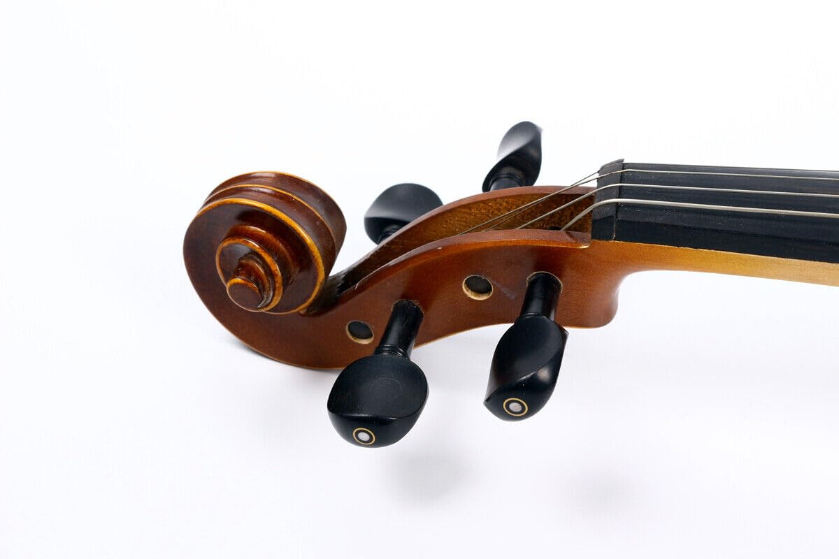 Akustische Viola handgefertigte Bratsche Ahorn Fichte Holz Ebenholz Beschläge Teile mit Koffer Tasche, Bogen (braun-4Str-16,5'')