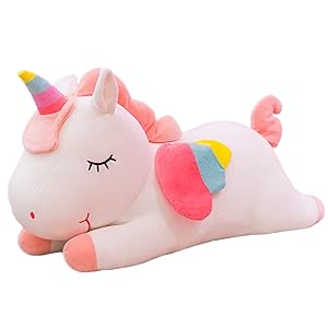 Unicornio De Peluche, Juguetes De Peluche De Animales, Almohada Suave para Abrazar, MuñEco De Dibujos Animados, Unicornio, Regalos De Peluche para NiñOs Y NiñAs (30cm, White)