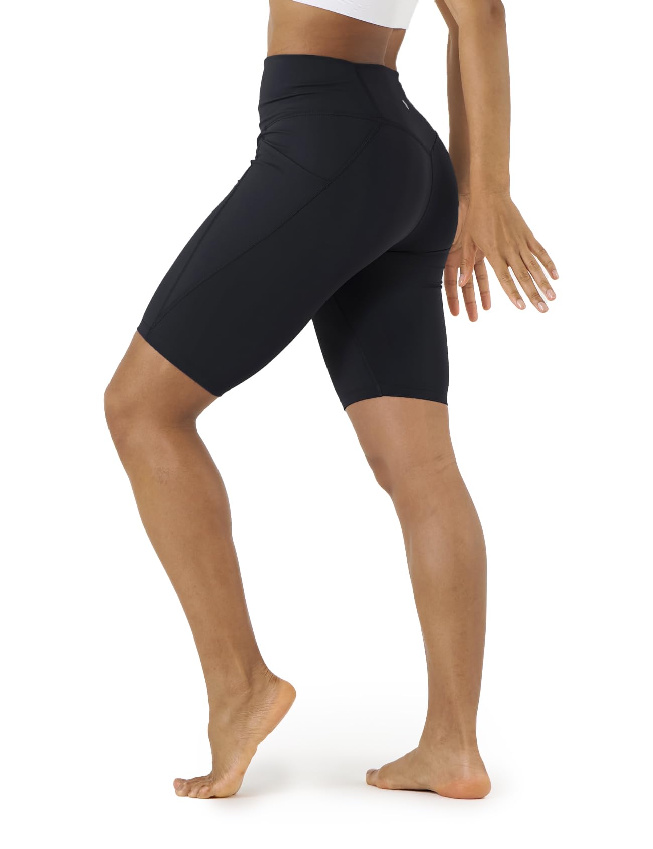 LAPASA Pantaloncini Sportivi Yoga a Vita Alta Donna con/Senza Tasche Laterali L52A1/B1 - Abbigliamento Sportivo Shorts Contenitivi Corsa Fitness Leggings Allenamento Bici Spinning Zumba