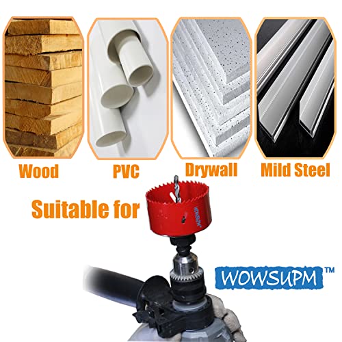 Wowsupm 25/32 To 2-1/2 Inch Hss Bi-Metal 13Pcs Hole Saw Kit For Wood, Pvc, Mdf,Drywall,Ceiling Tile, Metal, Stainless Steel, With 1 Case #TOP2