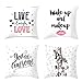 Homxi Fundas de Cojines Pack 4 Fundas Cojin Vintage 40x40,Fundas Cojin Poliéster Decorativa Frase Inglesa Labios Tojos y Torre (Negro Rosa)