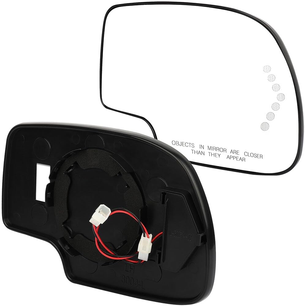 SCITOO A Pair of Side Mirror Glass Fit for 2003-2004 For Chevy Silverado 2500 GM1324102 GM1325102 2003-06 For GMC Yukon