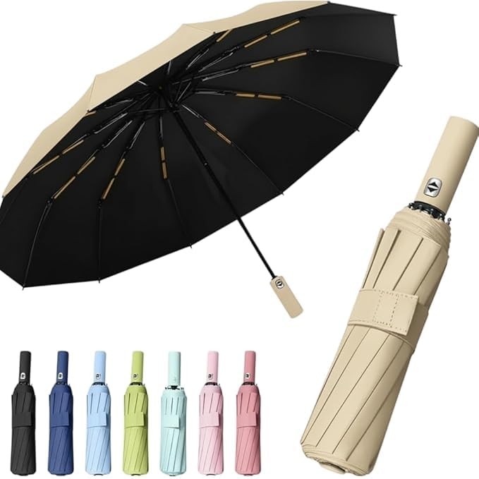 Image of ๐๐ฎ๐ป๐๐ฒ๐ฟ๐ฎ Compact Automatic Folding Umbrella - Windproof, UV Protection, ๐ญ๐ฎ ๐ฅ๐ถ๐ฏ๐ Lightweight Portable Travel Portable Umbrella for Men & Women Use in Sun & ๐ฅ๐ฎ๐ถ๐ป (Light-Green)