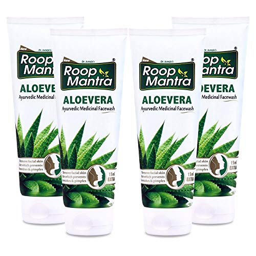 Image of Roop Mantra Ayurvedic Aloe Vera Face Wash With Tulsi & Neem | Deep Cleansing And Hydrating| Paraben & Sulphate Free| Reduces Acne And Blemishes| Natural Glowing Skin For Men & Women | 115ml(Pack Of 4)