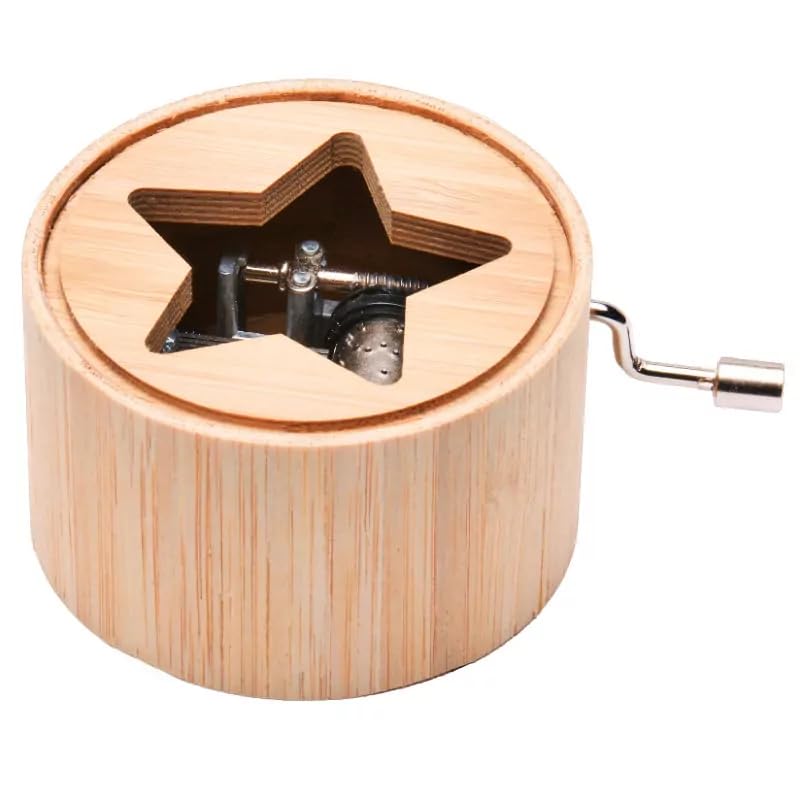 Spieluhr aus Bambus mit der Titelmelodie zu Drei Haselnüsse für Aschenbrödel - music box von Kurbelwerk green-line, Christmas-Edition, gerahmt