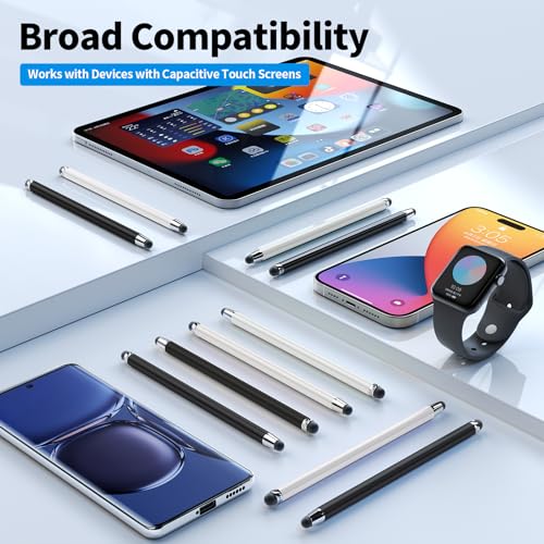 Image of 10 PCS Stylus,Stylus Pen for Touchscreen,Stylus 2-in-1 High Sensitivity & Precision Suitable for Touch Screens of iPhone /ipad /Android Tablets(10 Stylus Pen Withe /Black + 20 Tips)