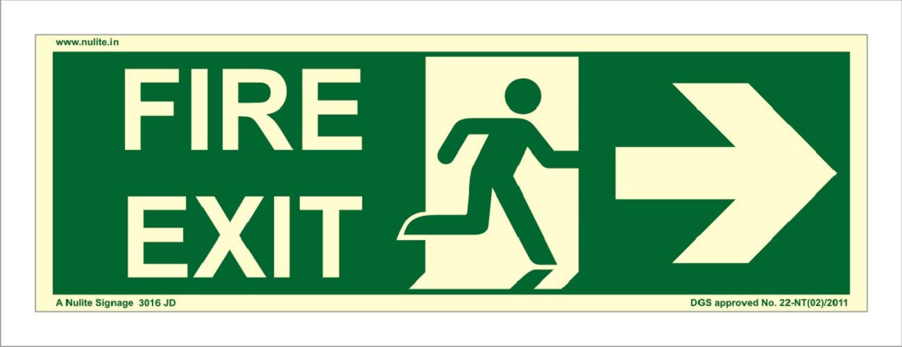 Emergency Fire Exit Vinyl Nulite 3016 JD PV Glow in The Dark