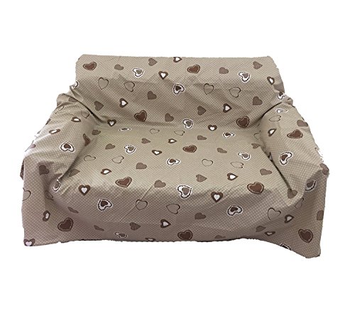 Euronovita - Manta para sofá o cama (270 x 280 cm, algodón granulado), diseño de lunares, color marrón y blanco