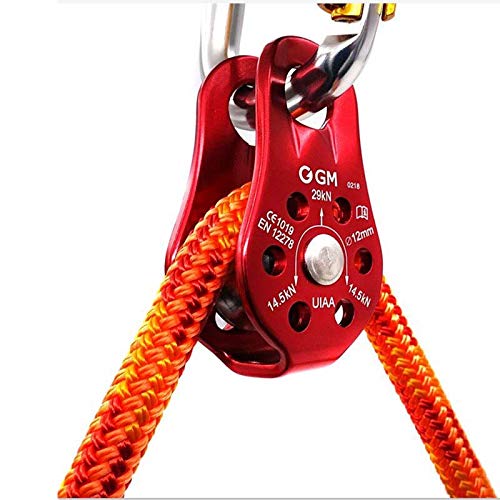 NicoSeeWonder Hiking Climbing Rope Single Fixed Pulley 20KN Mountaineering Rappelling Survival Equipment