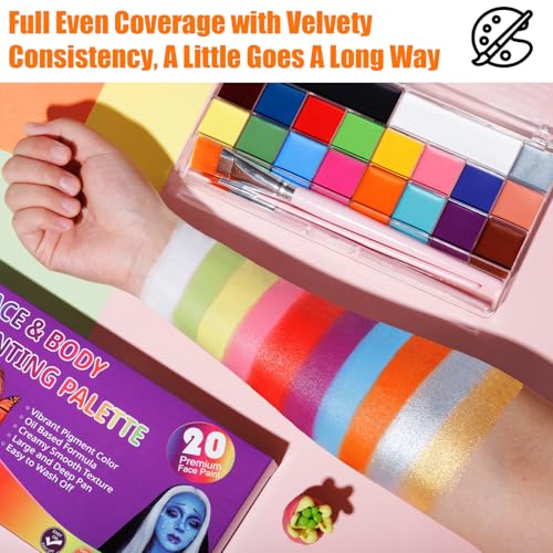 Drawdart YXLC-240613 Face Body Paint Kit, 20 Colors Oil Based Painting Palette thumb #6
