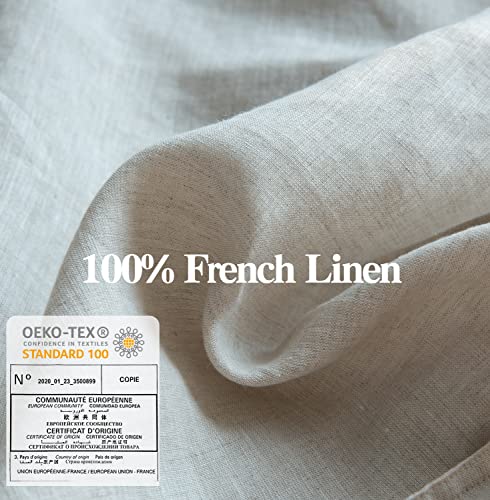 Simple&Opulence 100% Washed Linen Euro Shams Basic Style (26'' X 26'') - Pack Of 2 - Solid Color Pillow Shams Natural Flax Square Throw Pillow Covers thumb #1