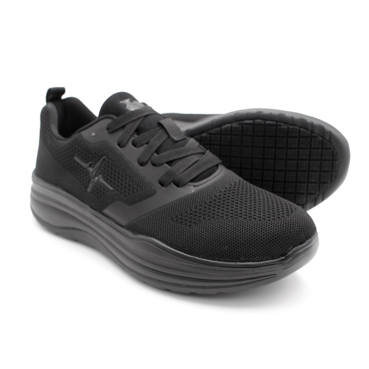Laforst Mens Platform Xtreme Comfort Slip Resistant Sneaker AllBlack 8.5
