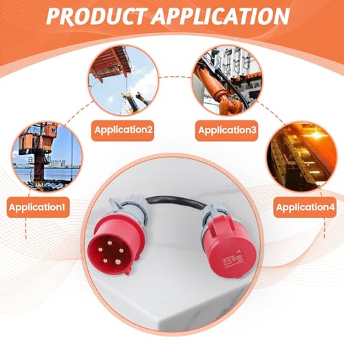 Adaptador CEE Gen E Convertidor de 32A a 16A con Conector de Cable de Extensión para Cargador de Coche 6