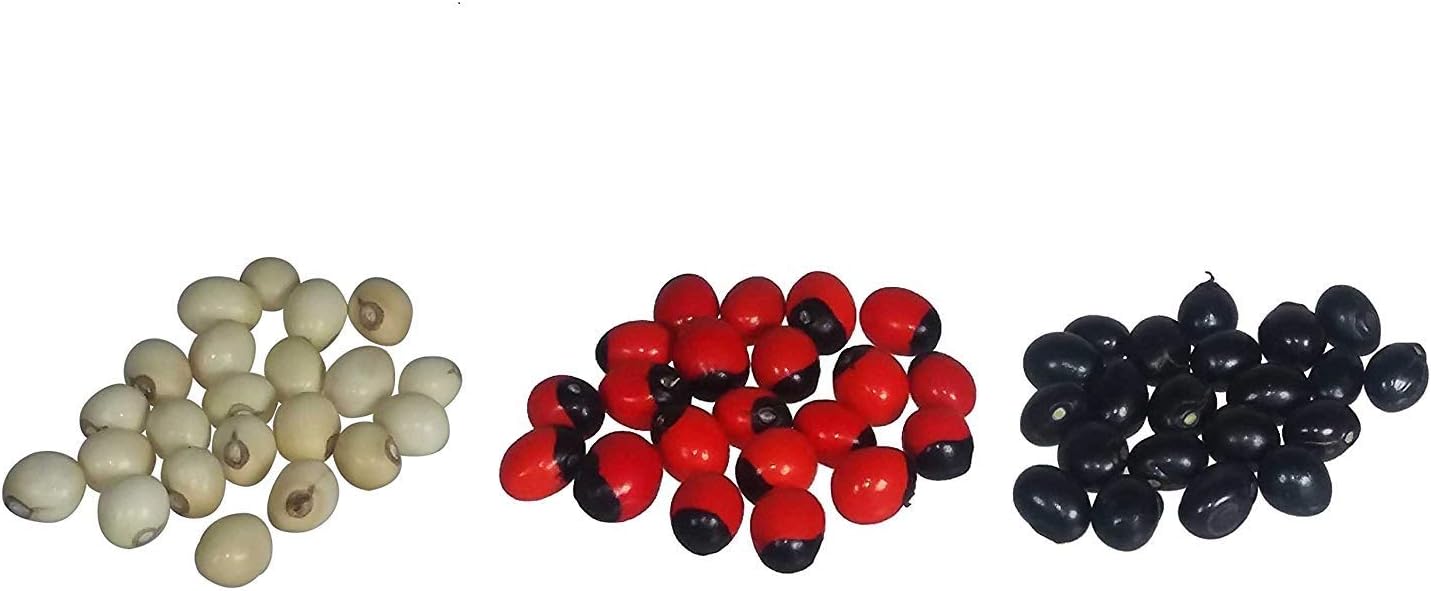 Gunja Combo (White,Black, Red) / Abrus Precatorius/Rakta Gunja/Gumachi/Chirmi Beads/Gurinvida/Ratti Seeds / गूंज – 21PCS of each