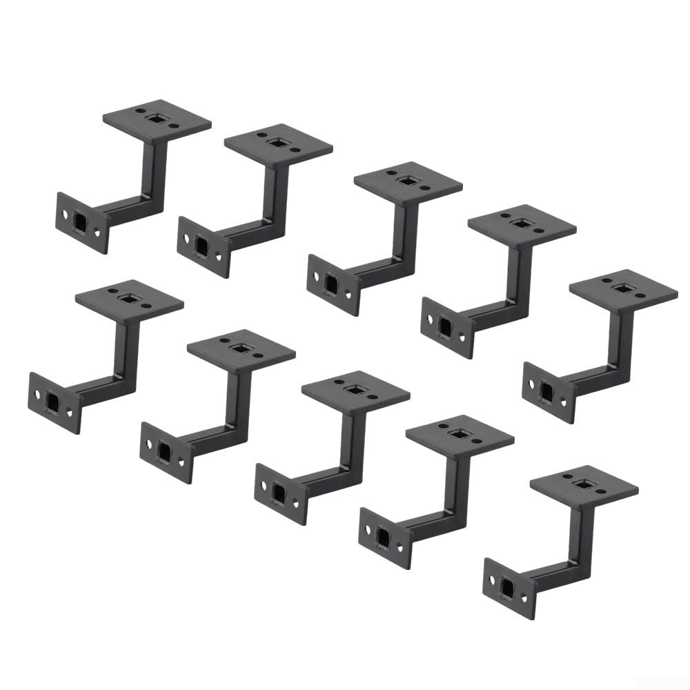 Set di 4 staffe da parete in acciaio inox 304 per scale, finitura nera, facile installazione, resistenti alla ruggine.