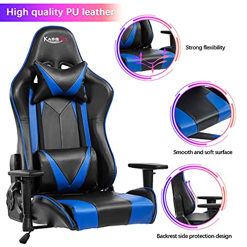 Comermax Gaming Chair High Back Home Office Desk Chair Racing Style Comfortable Gamer Chair With Pu Leather And Headrest And Lumbar Pillows #TOP1