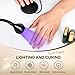 AORAEM UV LED Nail Lamp, Quick Drying UV Light for Gel Nails Foot Control LED Nail Cure Lamp, Flash Cure Light with Black Gooseneck and Clamp for Gel Nails