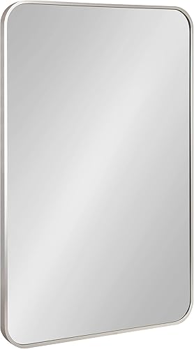 Miniatura 9 de Kate and Laurel Zayda Radius - Espejo rectangular de pared, 20 x 30, dorado, espejo rectangular minimalista con marco de metal con esquinas