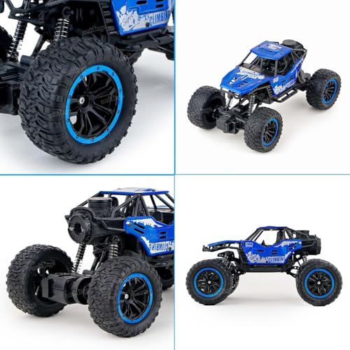 Image of Zest 4 Toyz Remote Control Car For Kids With Mist Smoke Effect 2 Wd Monster Truck Rock Crawler Climbing Rc Toy Vehicle Car For Boys And Girls-Blue