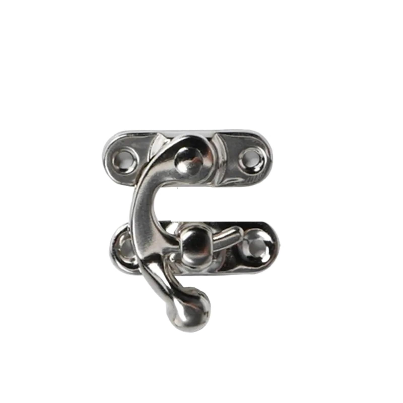 10pcs Retro Horns Locks for Jewelry Wooden Box Metal Lock Antique Bronze Iron Padlock Hasp Hook Curved Buckle with Screws for Boxes v(Sliver)