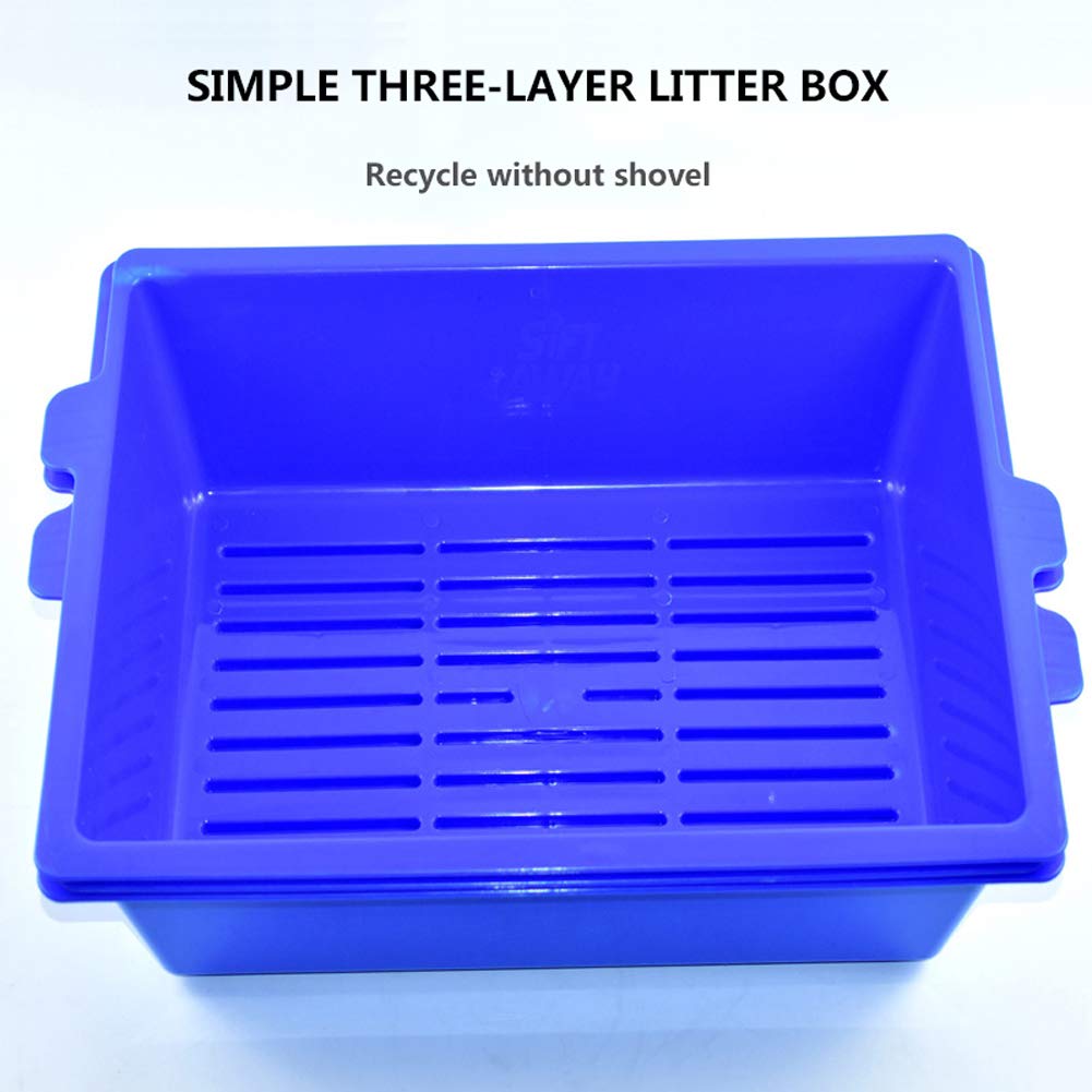 Arenero Gatos Bandeja Sanitaria Caja De Arena De Tres Capas Sin Pala Caja De Arena AutomáTica Jumbo Cat Litter Box Bandeja Sanitaria PláStica