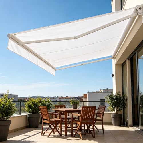 Voile d'ombrage carré 600 x 700 cm en maille robuste et durable - 2