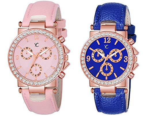YOUTH CLUB Analogue Blue & Pink Dial Girls Watch (Blue & Pink Dial Pink & Blue Colored Strap)