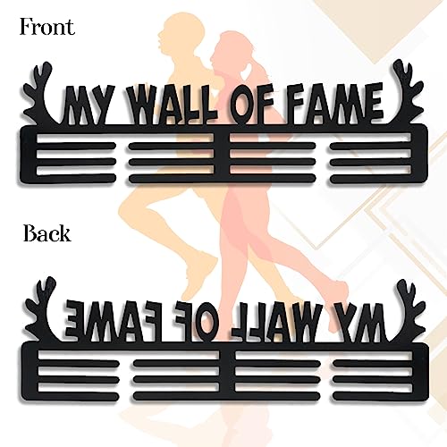 Image of Sehaz Artworks Alloy Steel Medal Holder for Wall | Medal Hangers for Wall | Medal Display Case | Wall Mount Medal Frame Holds Upto 24-30 Medals Black