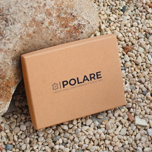 Image of Polare Full Grain Leather Slim and Soft RFID Blocking wallet For Men Snap Bifold Travel Wallet Passport Holders 2 Passports, Dark Brown with AirTag Slot, Slim