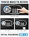 1.8 Cu Ft Safe Box with Fireproof Waterproof for Documents - Steel Security Personal Safe with Digital Electronic Keypad, Emergency Battery Box & Combination Lock, Safety Box for Valuables Money Cash